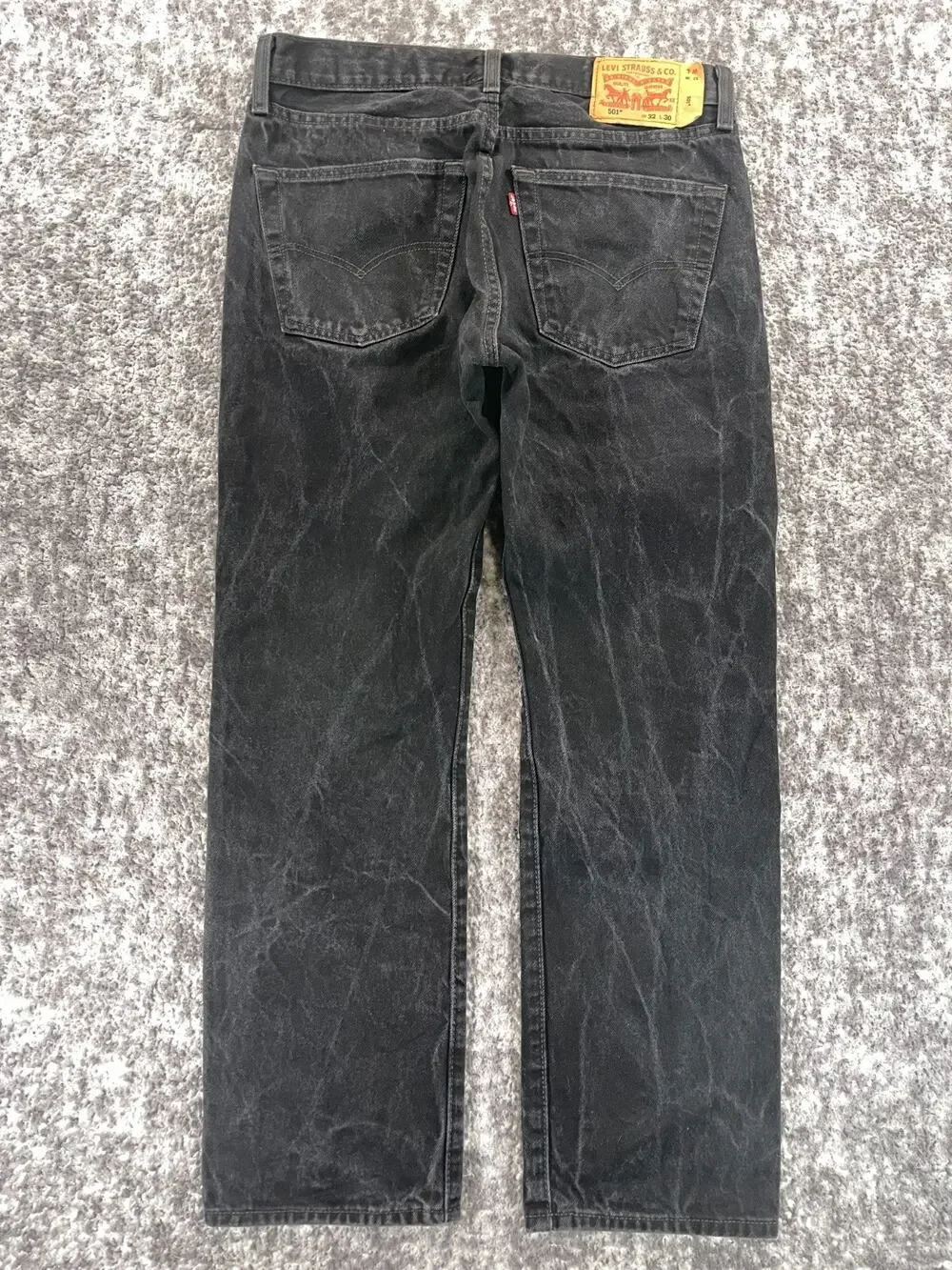 Levis 501 Original Fit Mens 32x30 Black Straight Leg Button Fly Jeans
